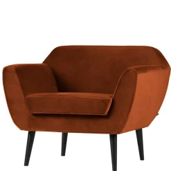 Outlet Samt Polstersessel in Rost Braun - Zitrony Sessel