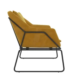 Samt Sessel in Gelb Samt - Meckey Sessel