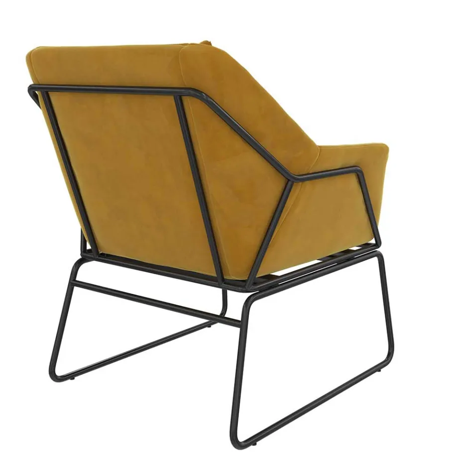 Samt Sessel in Gelb Samt - Meckey Sessel