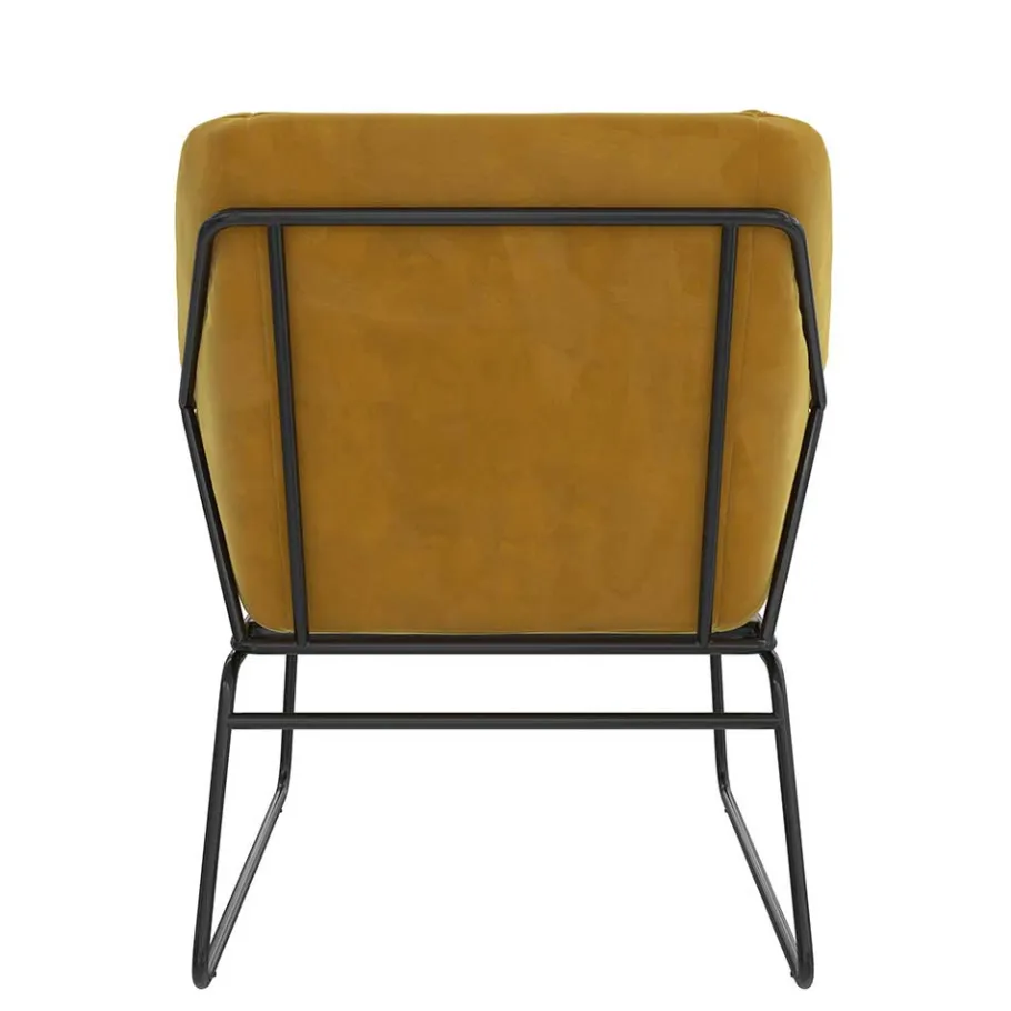 Samt Sessel in Gelb Samt - Meckey Sessel