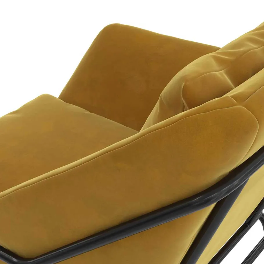 Samt Sessel in Gelb Samt - Meckey Sessel