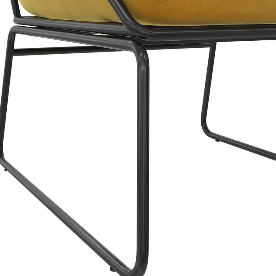 Samt Sessel in Gelb Samt - Meckey Sessel