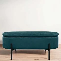 Samt-Truhenbank in Dunkelgrün - Comota Sitzbank