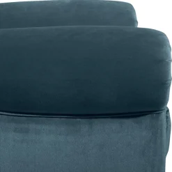 Samtvelours Chesterfield-Polstersessel in Petrol - Varescan Sessel