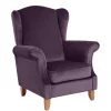 Samtvelours Ohrensessel in Dunkellila - Aglaia Sessel