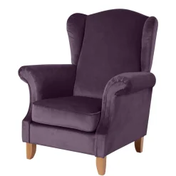 Samtvelours Ohrensessel in Dunkellila - Aglaia Sessel