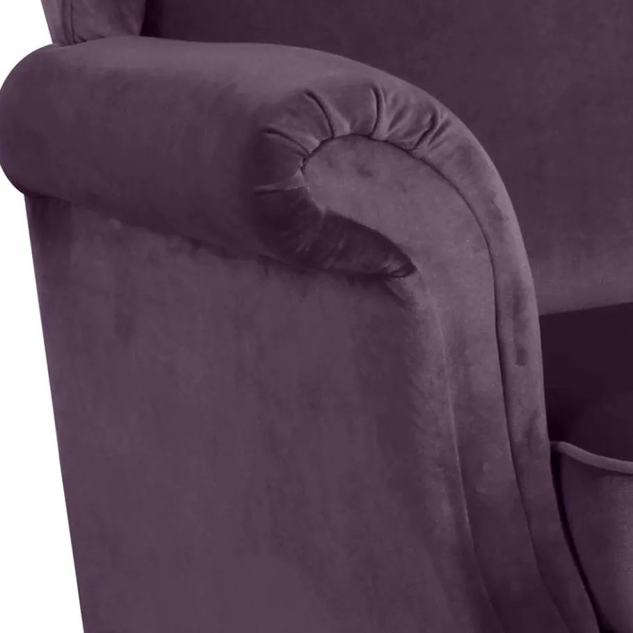 Samtvelours Ohrensessel in Dunkellila - Aglaia Sessel