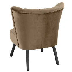 Outlet Samtvelours Sessel in Beigegrau und Schwarz - Legancio Sessel