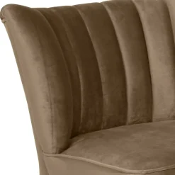 Outlet Samtvelours Sessel in Beigegrau und Schwarz - Legancio Sessel