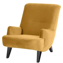 Samtvelours Sessel in Gelb und Schwarz - Nikaragva Sessel