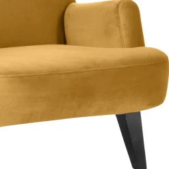 Samtvelours Sessel in Gelb und Schwarz - Nikaragva Sessel