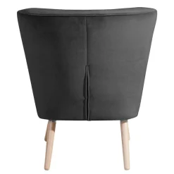 Clearance Samtvelours-Polstersessel in Anthrazit - Hamzad Sessel