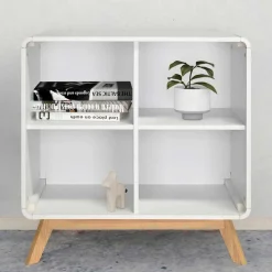 Scandi Chic Regal in Weiß mit Eiche - Kolreva Regale