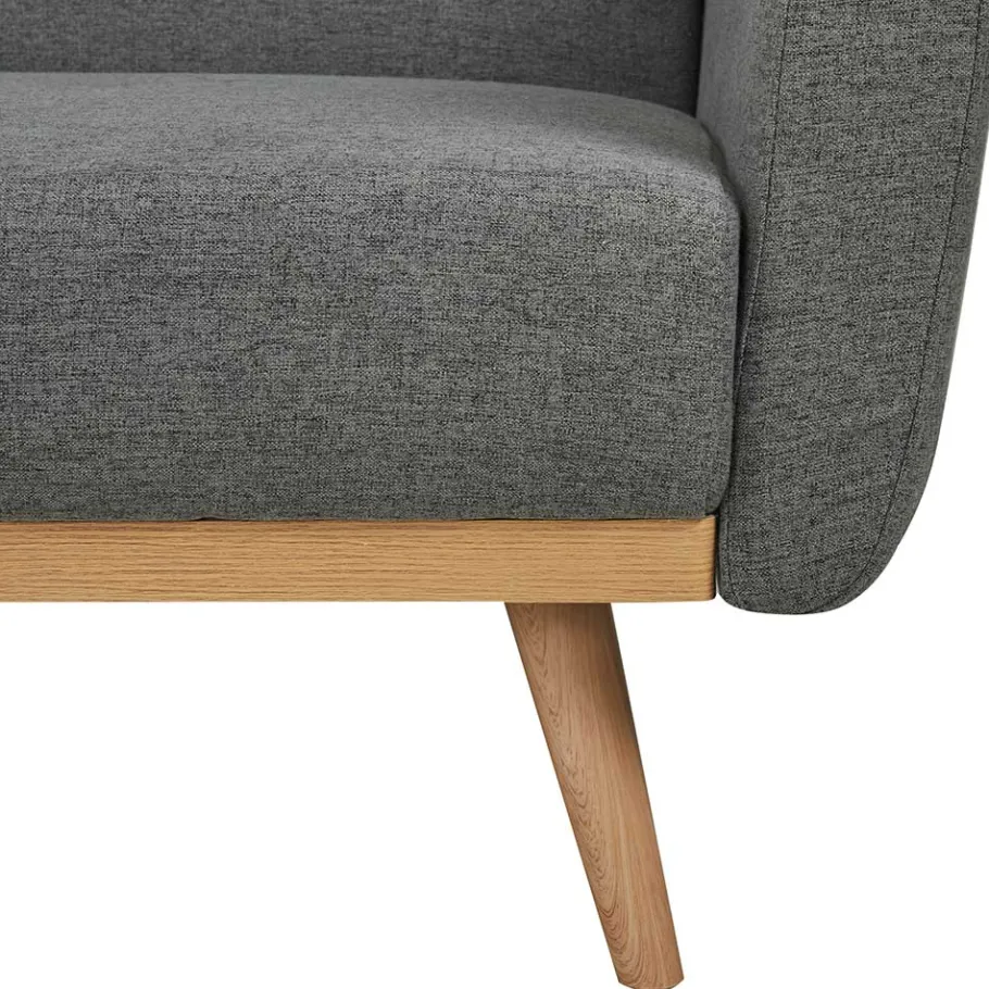 Best Scandi Chic Schlafcouch in Dunkelgrau & Natur - Giorgio Betten