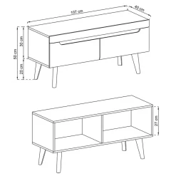 Sale Scandi Chic TV Board 107 cm breit - Olcian Tv & Hifi-Möbel|Lowboards
