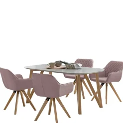 Outlet Scandi Essgruppe mit 4 Tischsesseln - Restania (fünfteilig) Sitzgruppe