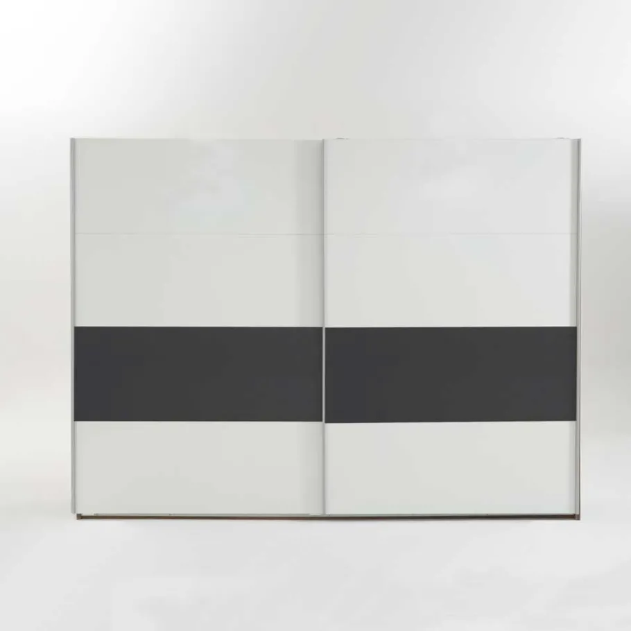 New Schiebetüren Kleiderschrank Camelo in Weiß Dunkelgrau Kleiderschränke