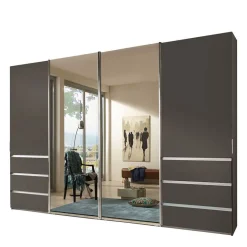 Outlet Schiebetürenschrank in Braun mit Parsol Spiegeln - Moon Kleiderschränke|Schränke