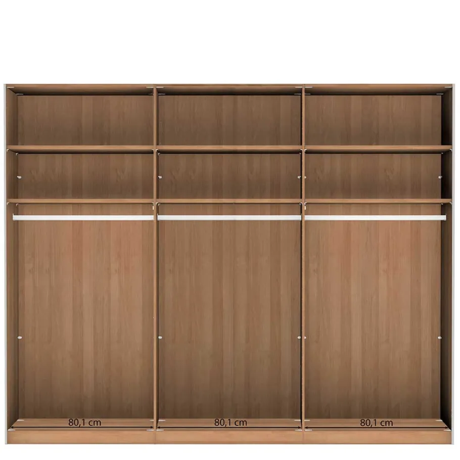 Outlet Schiebetürschrank in Weiß Glas - Crucav Kleiderschränke