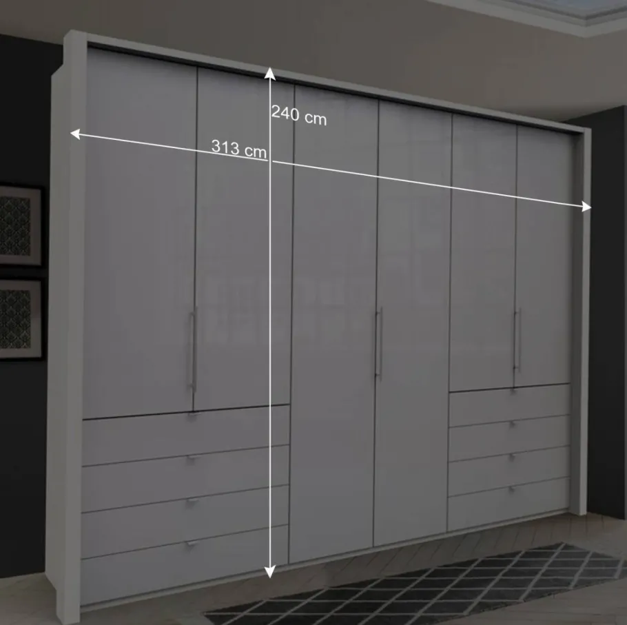 Schlafbereich Kleiderschrank mit acht Schubkästen - Dolienca Schränke