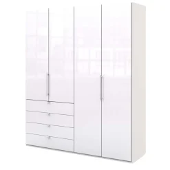 New Schlafraum Kleiderschrank in Weiß Glas Front - Dolienca Kleiderschränke|Schränke