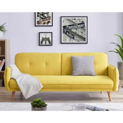 Outlet Schlafsofa in Gelb Strukturstoff - Puneca Betten|Sofas