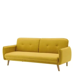 Outlet Schlafsofa in Gelb Strukturstoff - Puneca Betten|Sofas