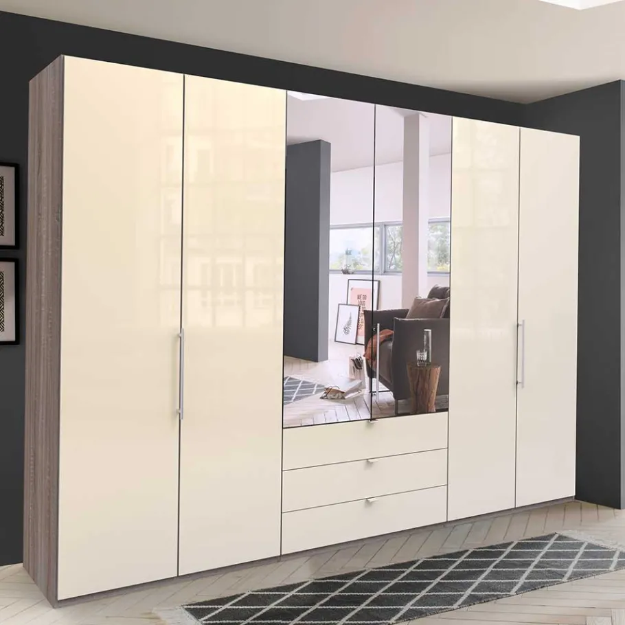 New Schlafzimmer Falttürenschrank 3-türig - Mayla Kleiderschränke|Schränke