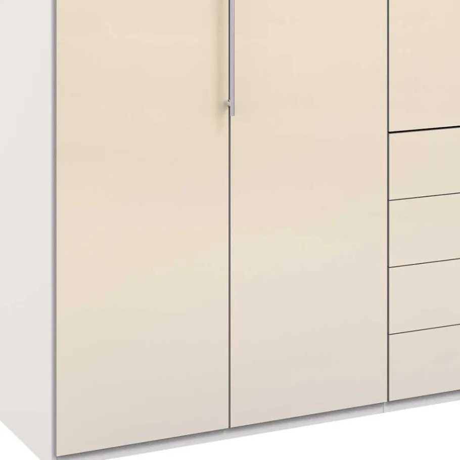 Schlafzimmer Falttürenschrank in Creme Weiß - Zidarie Kleiderschränke