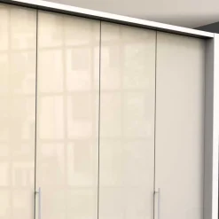 Schlafzimmer Falttürenschrank in Creme Weiß - Zidarie Kleiderschränke