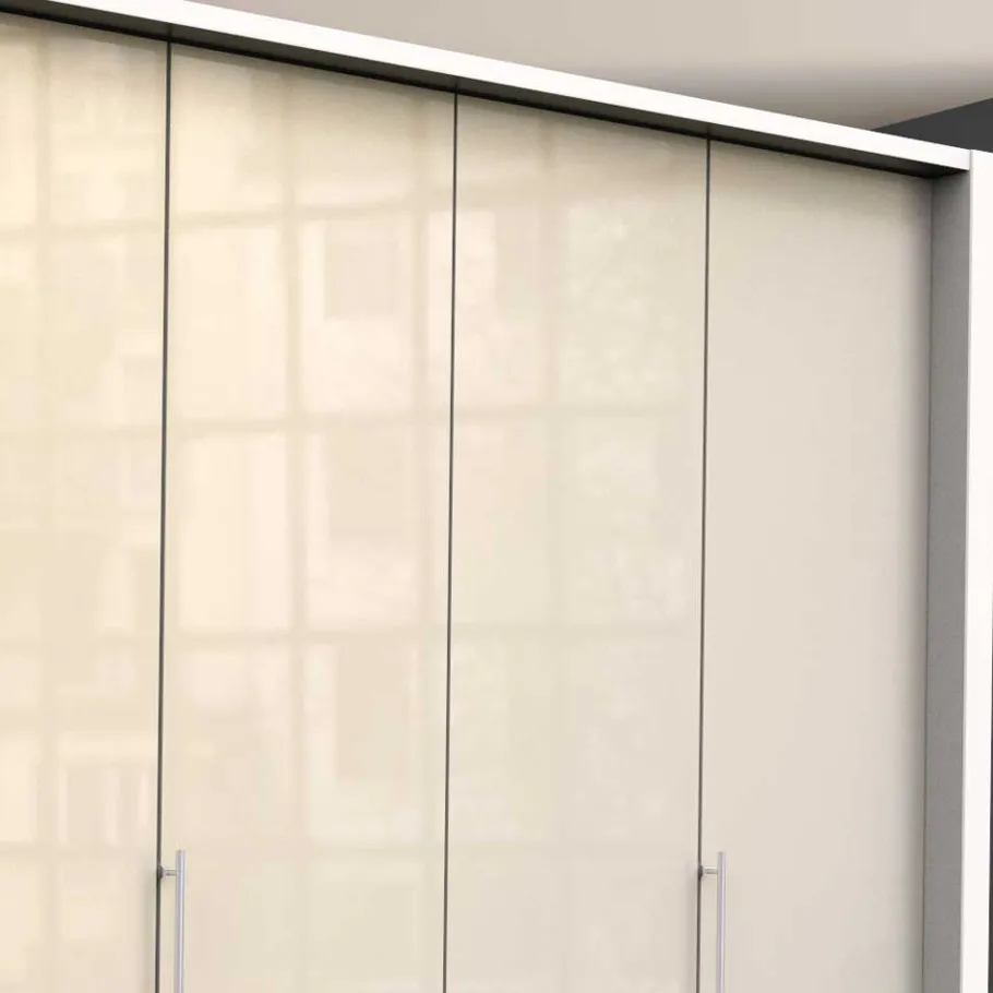 Schlafzimmer Falttürenschrank in Creme Weiß - Zidarie Kleiderschränke