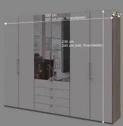 Outlet Schlafzimmer Gleittürenschrank mit Spiegel - Vaclyn Kleiderschränke|Schränke