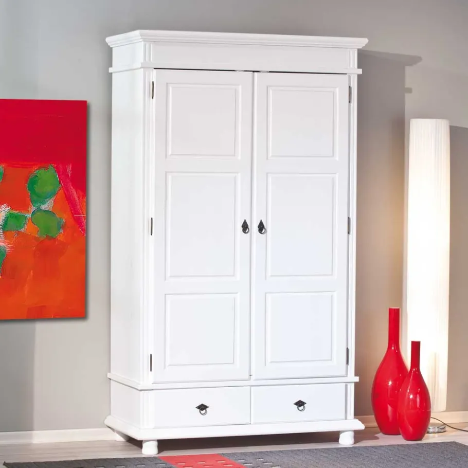 Outlet Schlafzimmer Kleiderschrank Powera in Weiß Kleiderschränke|Schränke