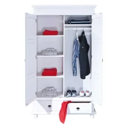 Outlet Schlafzimmer Kleiderschrank Powera in Weiß Kleiderschränke|Schränke