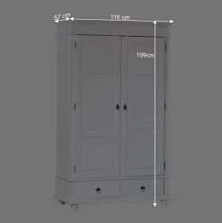 Outlet Schlafzimmer Kleiderschrank Powera in Weiß Kleiderschränke|Schränke