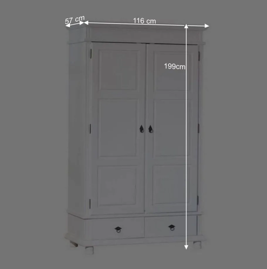 Outlet Schlafzimmer Kleiderschrank Powera in Weiß Kleiderschränke|Schränke