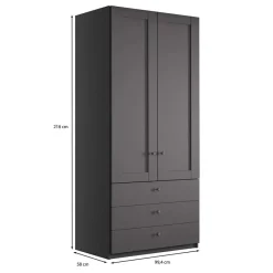 Outlet Schlafzimmer Kleiderschrank 100x216x58 - Mataram I Kleiderschränke