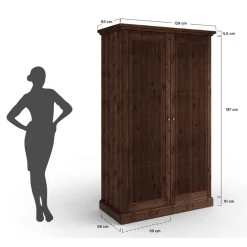 Outlet Schlafzimmer Kleiderschrank in Dunkelbraun - Nauizia Kleiderschränke