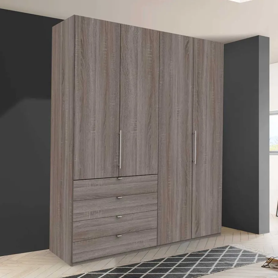 Online Schlafzimmer Kleiderschrank in Eiche dunkel - Crenba Kleiderschränke|Schränke