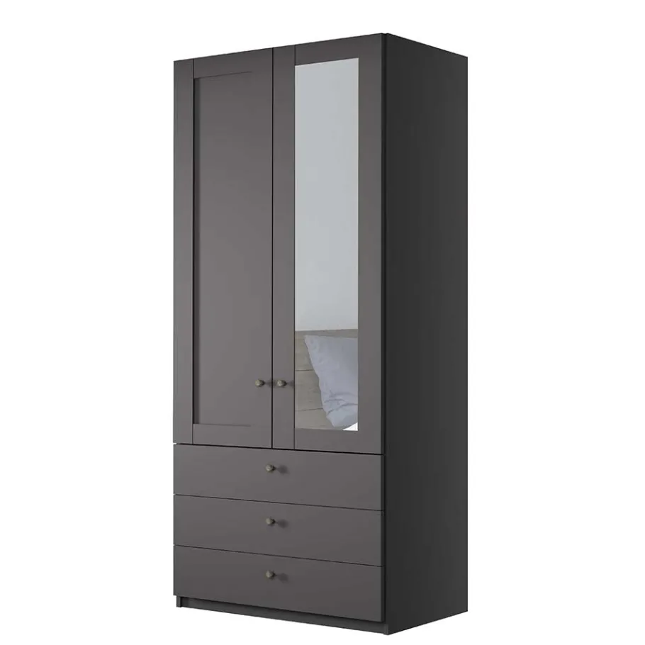 Online Schlafzimmer Kleiderschrank in Dunkelgrau - Mataram Kleiderschränke