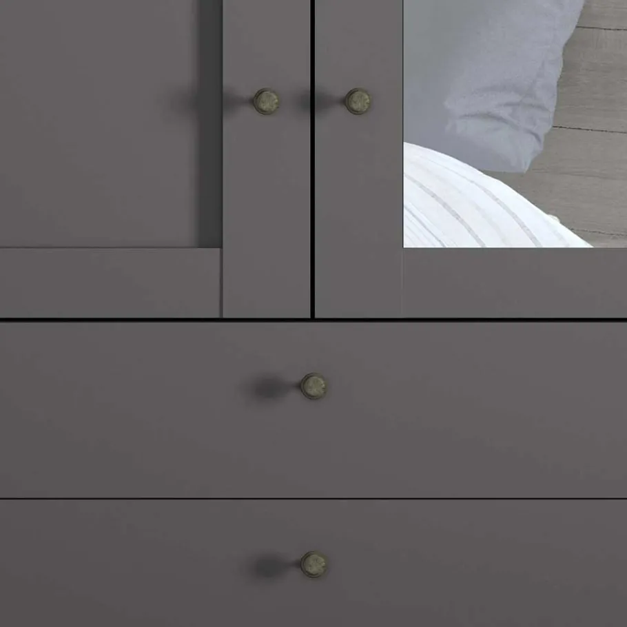 Online Schlafzimmer Kleiderschrank in Dunkelgrau - Mataram Kleiderschränke