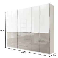 Outlet Schlafzimmer Kombi-Kleiderschrank 6-türig - Pascan Kleiderschränke|Schränke