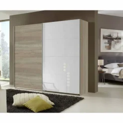 Schlafzimmerschrank Arno mit Weißglas Schränke