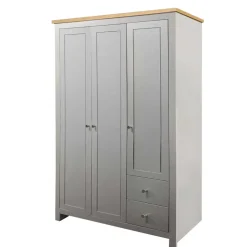 Sale Schlafzimmerschrank in Grau & Eichefarben - Poliesti Kleiderschränke|Schränke