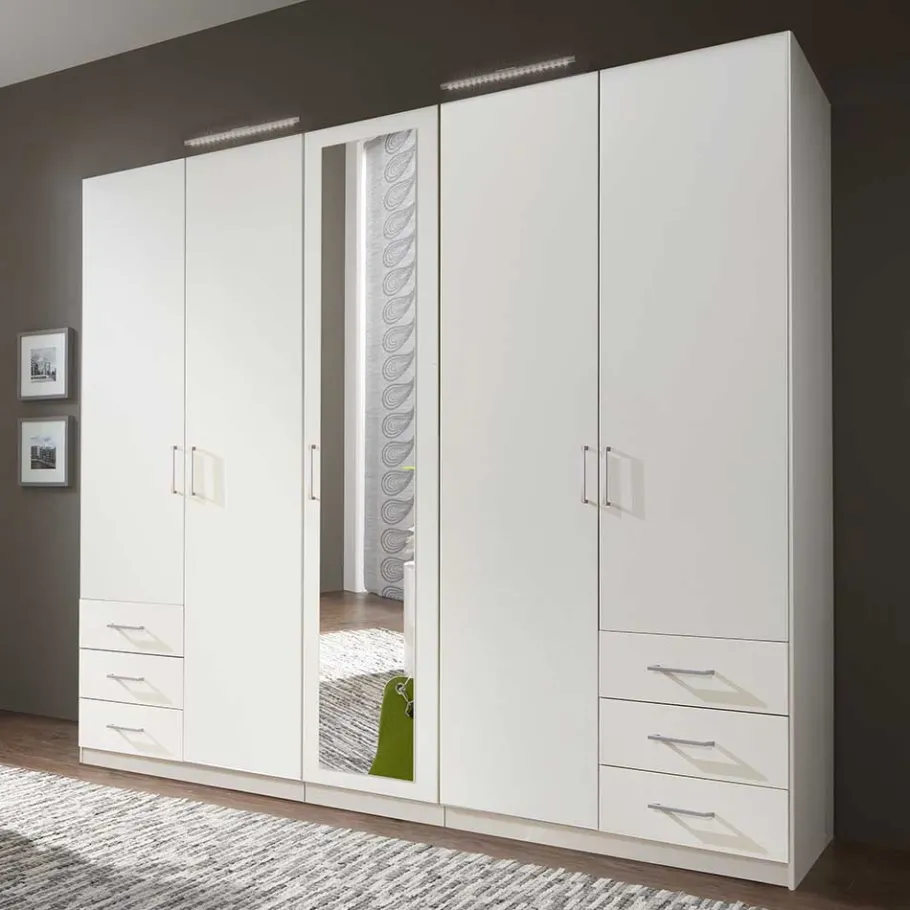 Outlet Schlafzimmerschrank in Weiß 225 cm breit - Clewono Kleiderschränke