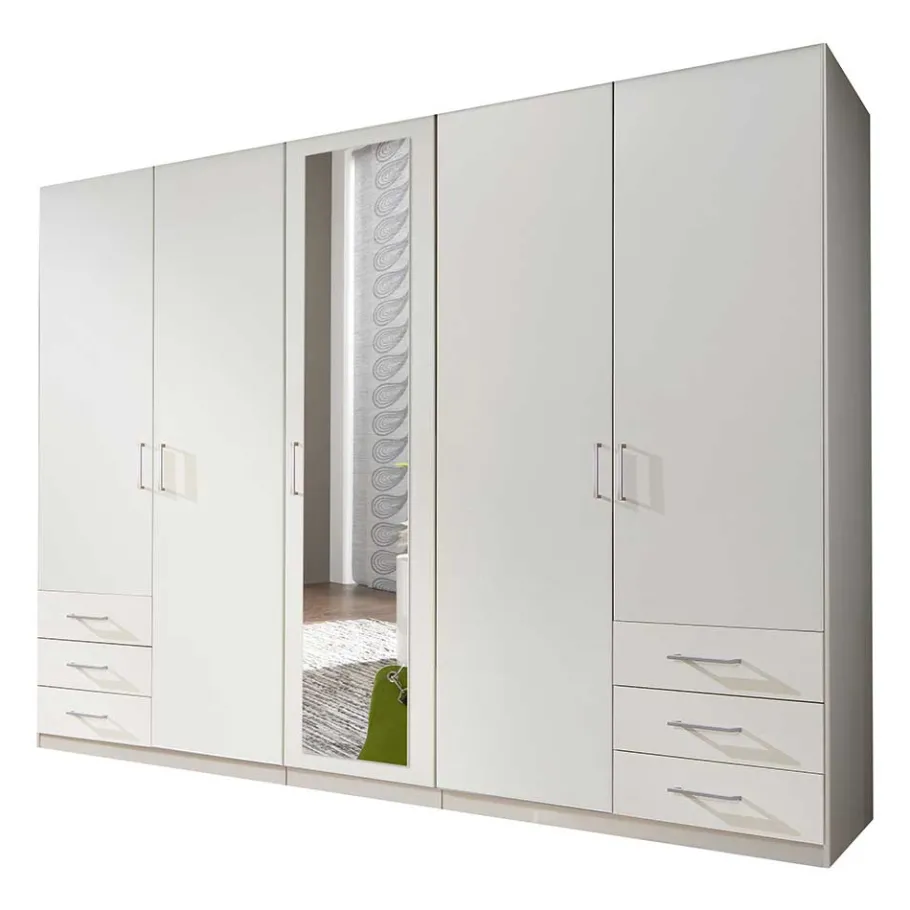 Outlet Schlafzimmerschrank in Weiß 225 cm breit - Clewono Kleiderschränke
