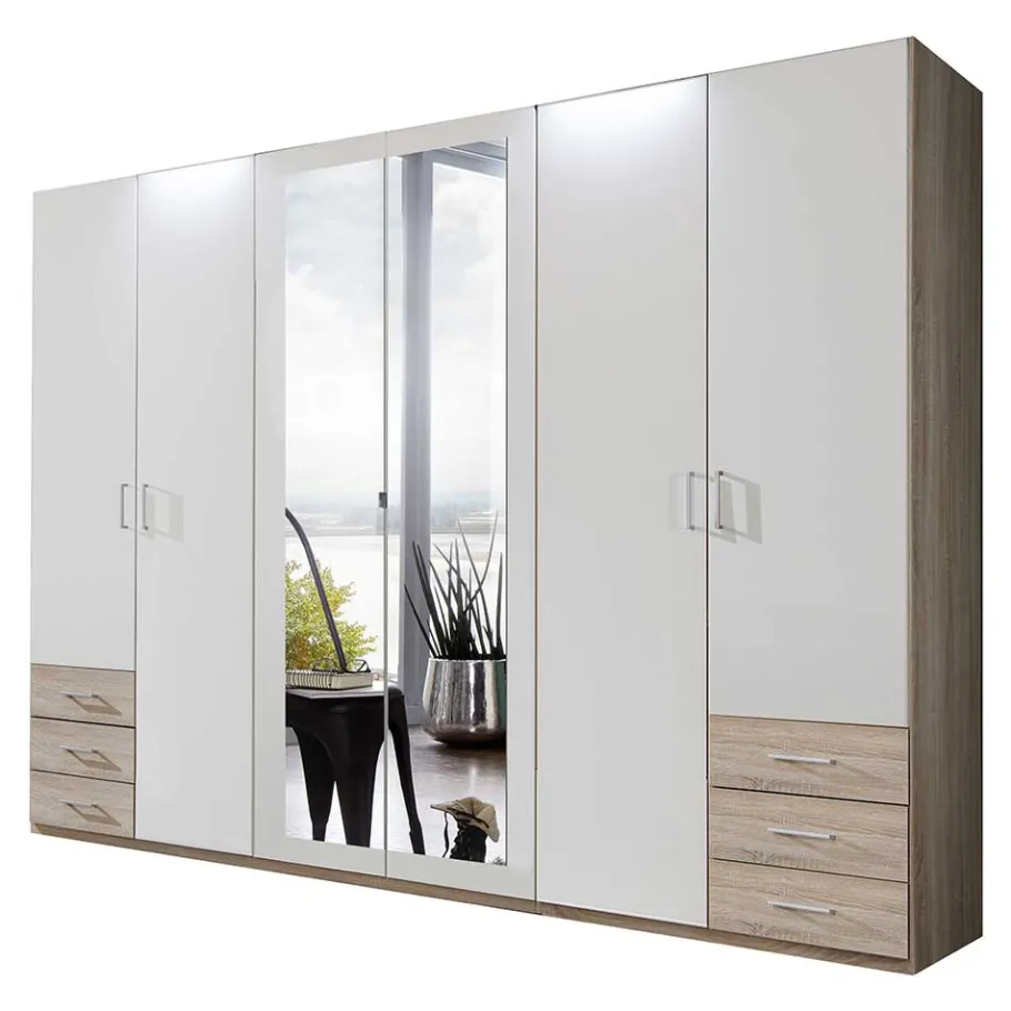 Sale Schlafzimmerschrank mit 6 Türen und Schubladen - Classima Kleiderschränke