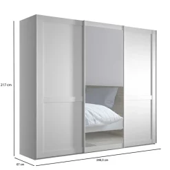 Outlet Schlafzimmerschrank mit Schwebetüren in Weiß - Flinn Kleiderschränke