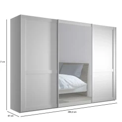 Outlet Schlafzimmerschrank mit Schwebetüren in Weiß - Flinn Kleiderschränke