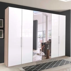 Discount Schlafzimmerschrank mit Spiegel Falttür mittig - Bosays V Kleiderschränke